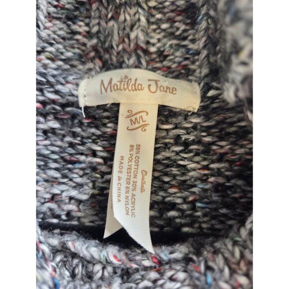 Matilda Jane Women Evening Stroll Sweater  M/L Oversized Chunky Knit Cowl Neck - Picture 7 of 7